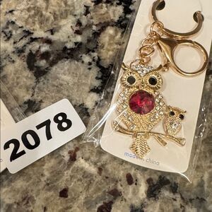 2078 Rhinestone, Owl Key Ring & Bag Charm